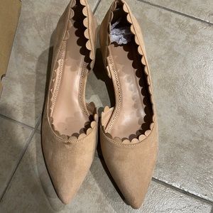 Dellyerishop Scalloped trim Heels Women’s 11 Beige